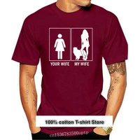 nueva camiseta para mujer your wife my wife perros pastores australianos camiseta para mujer negra