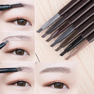 5 Color Double Ended Eyebrow Pencil Waterproof Long Lasting No Blooming Rotatable Triangle Eye Brow  in USA (United States)