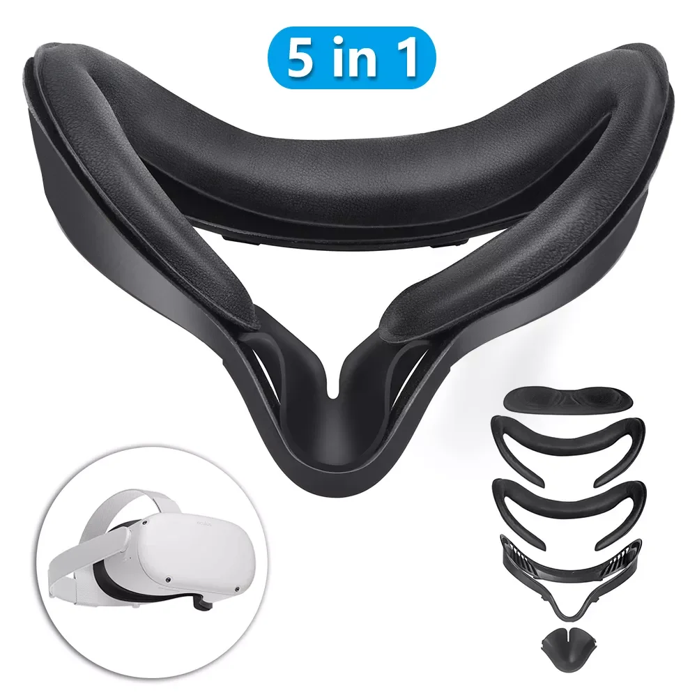 

in 1 Set VR Facial Interface Bracket & PU Leather Foam Face Cover Pad Replacement Comfort Accessories for Oculus Quest 2