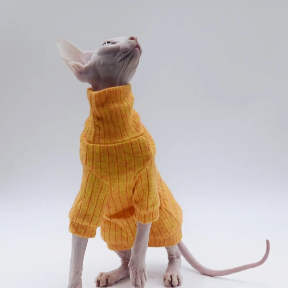 

Sphynx Cat Clothes Baby Soft Cotton Autumn Winter Kitten Clothes for Cornish Devon Cat Costume Hairless Cat Clothes