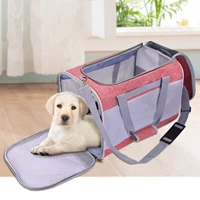 portable breathable foldable oxford cloth bag cat dog carrier bag outgoing travel pets crossbody bag with locking safety zippers