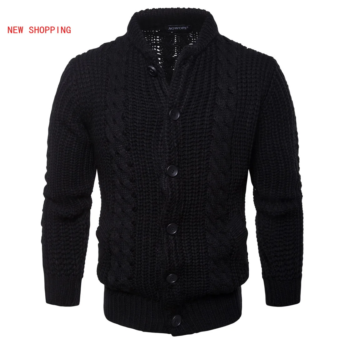 Warm Mens Cotton Sweater Pullovers Mens O-neck Knit Sweaters 2021 Winter Thick Knitted Cardigan Overszied Male Black Grey Navy