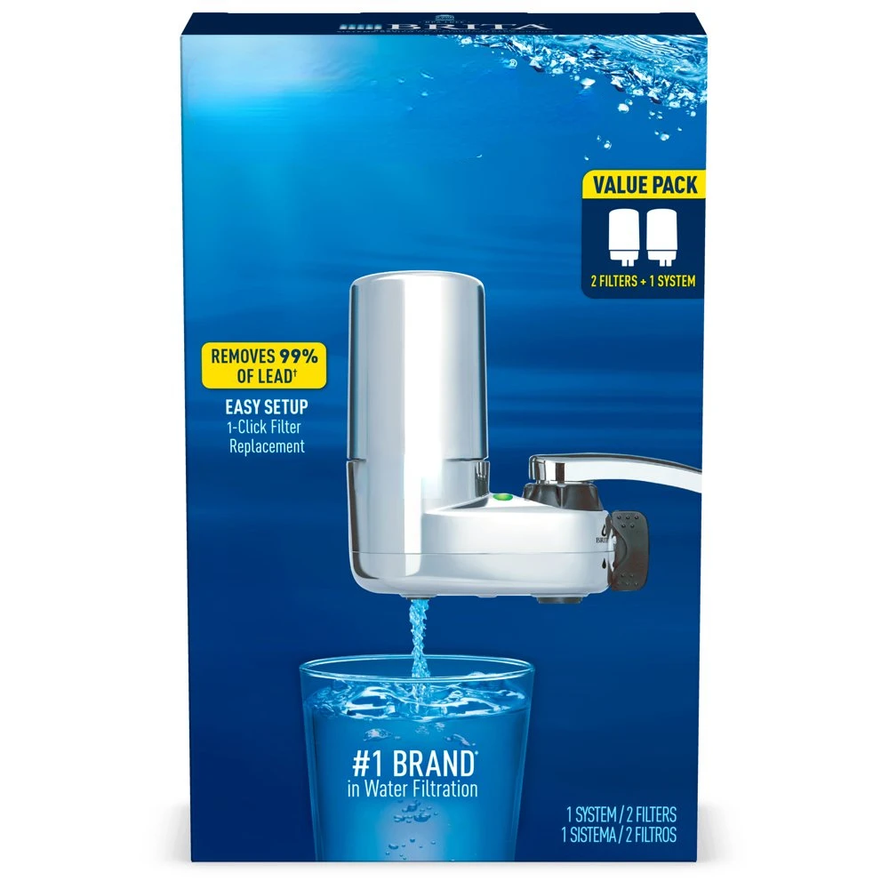 

Tap Water Faucet Filtration System with 2 Filters and Filter Change Reminder