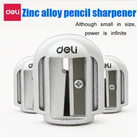 deli 1pcs pencil sharpener metal aluminum office supplies student learning stationery creative simple portable durable strong