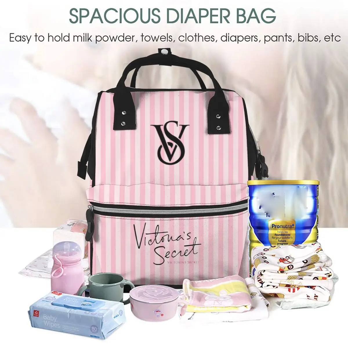 Love-Victoria-S-Pink-Secret Mommy Bag новая мода ручной холщовый рюкзак для хранения молока