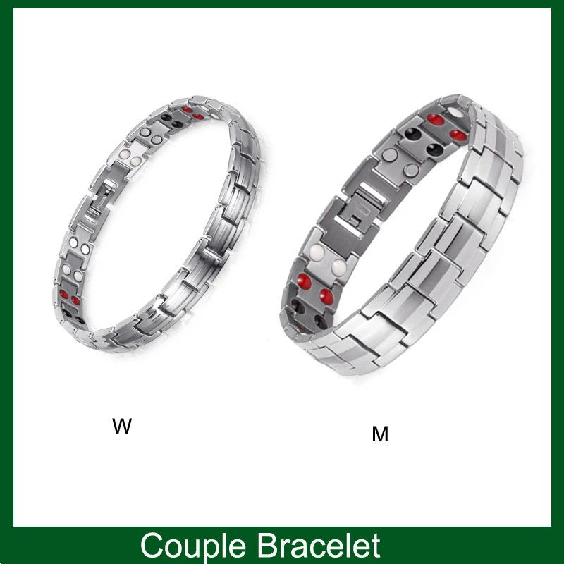 

Rainso Magnetic Bracelet For Men&Women Fashion Stainless Steel Couple Bracelets Bangle 4 In 1 Energy Health Jewerly 2023
