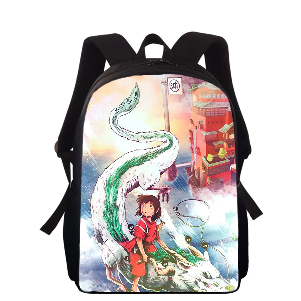 Anime Spirited Away 15” 3D Print Kids Backpack Primary School Bags for Boys Girls Back Pack Students School Book Bags
