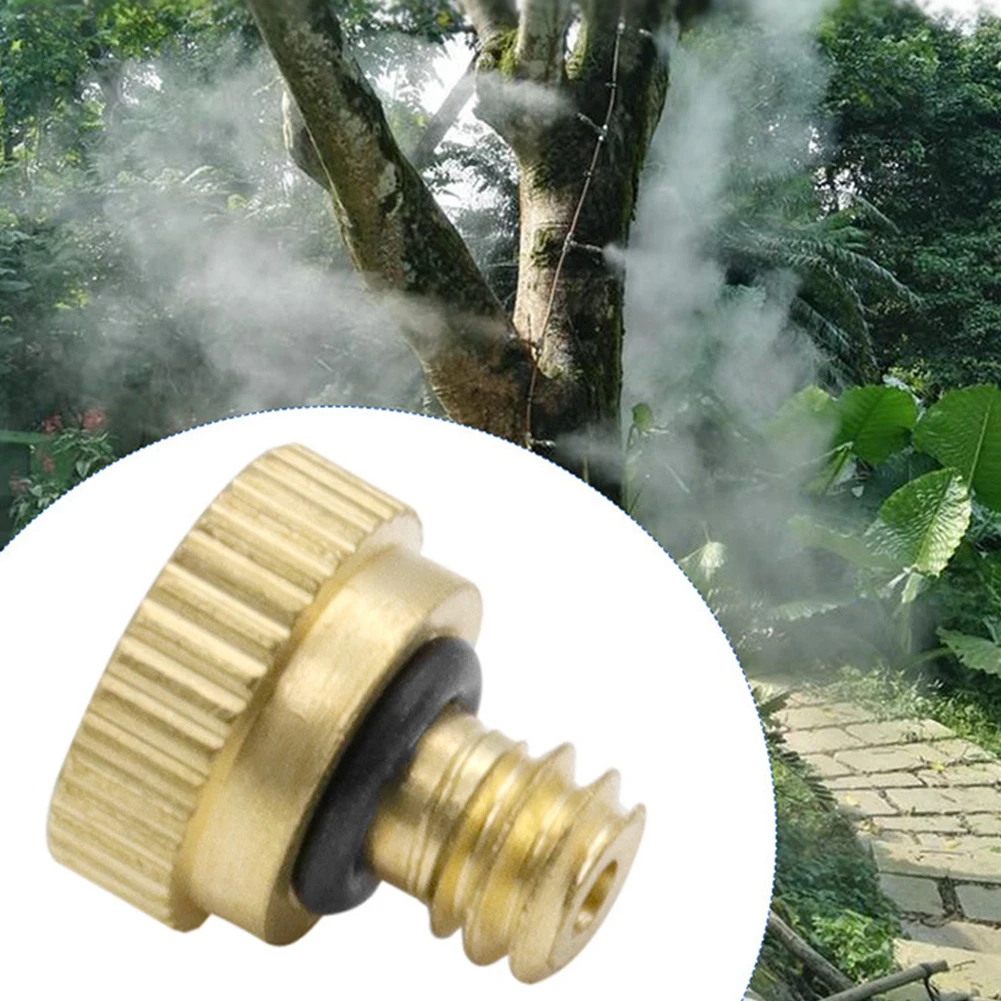 

10pcs Brass Misting Nozzles 0.3mm Orifice Anti-rust For 3/16 Inch Thread Pipe Fauect Grass Irrigation System Watering Parts