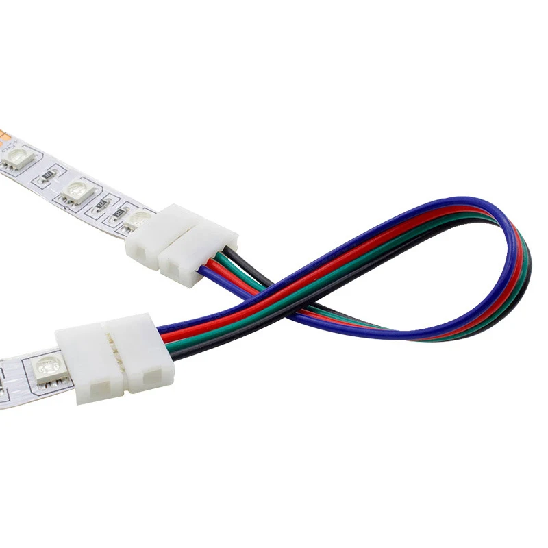

Разъем для светодиодной ленты RGB, 4 контакта, 10 мм, 1 шт., бесплатный сварочный разъем для светодиодной ленты 5050 SMD RGB, соединительные аксессуары