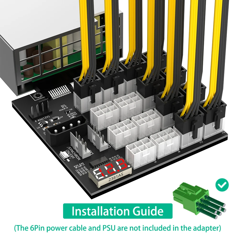 Плата блока питания ATX 12x 6Pin адаптер со вспышкой фотовспышка для HP 733428-101 720620-B21