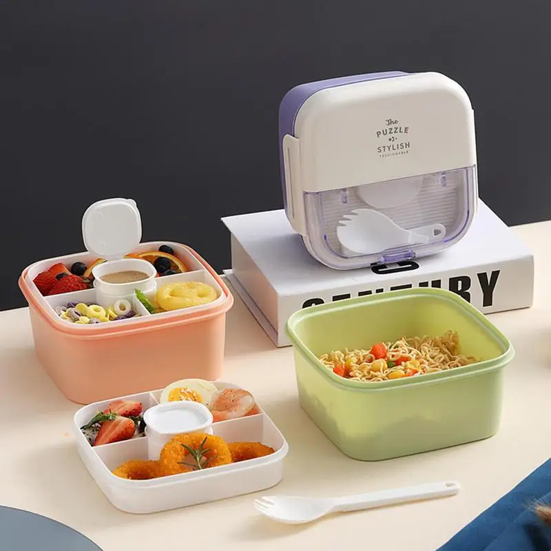 

Bento Lunch Box With 2 Layer Detachable Portable Compartment Fruit Food Box Microwave Lunch Box For Adults Kids Children
