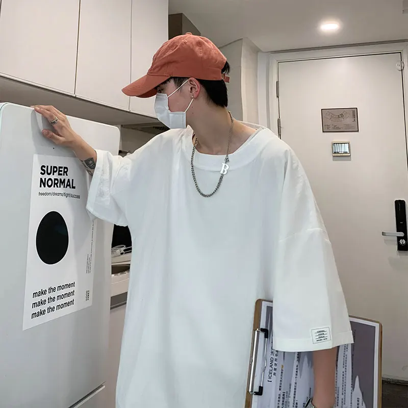 

T Shirt Oversized Cotton Men Fashion Men's Summer Tshirts Oversize Tee Shirts Solid Casual T-Shirt for Man Streetwear Big Size