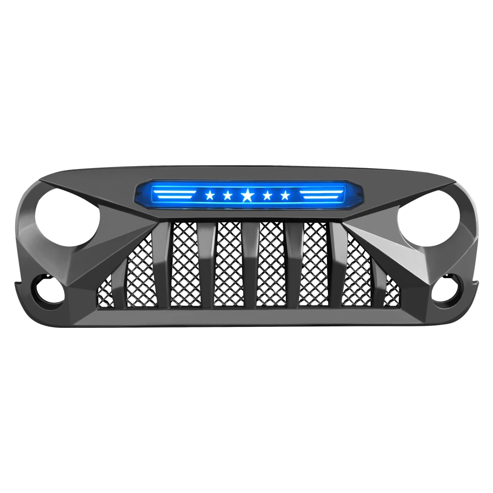 

Mars Style Grille With Blue Star Lights Front Grille For 2007-2018 Jeep Wrangler JK