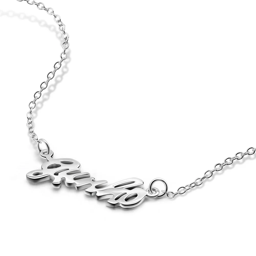 

ziqiudieS925 Sterling silver English alphabet necklace girls clavicle chain short necklace birthday girlfriend Thanksgiving gift