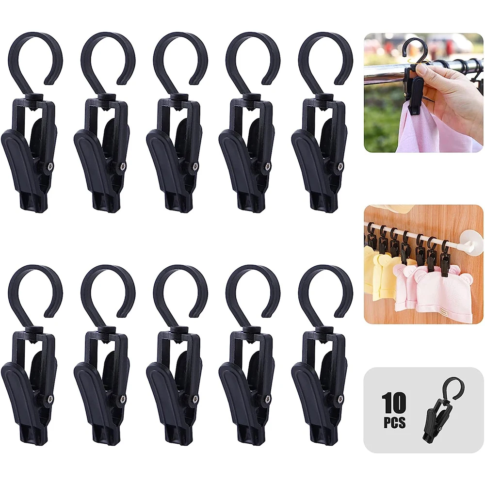 

5Pcs/10Pcs Plastic Clothes Swivel Hanger, Smooth Rotate Strong from Wind Secure to Hold Heavy Laundry Save Space