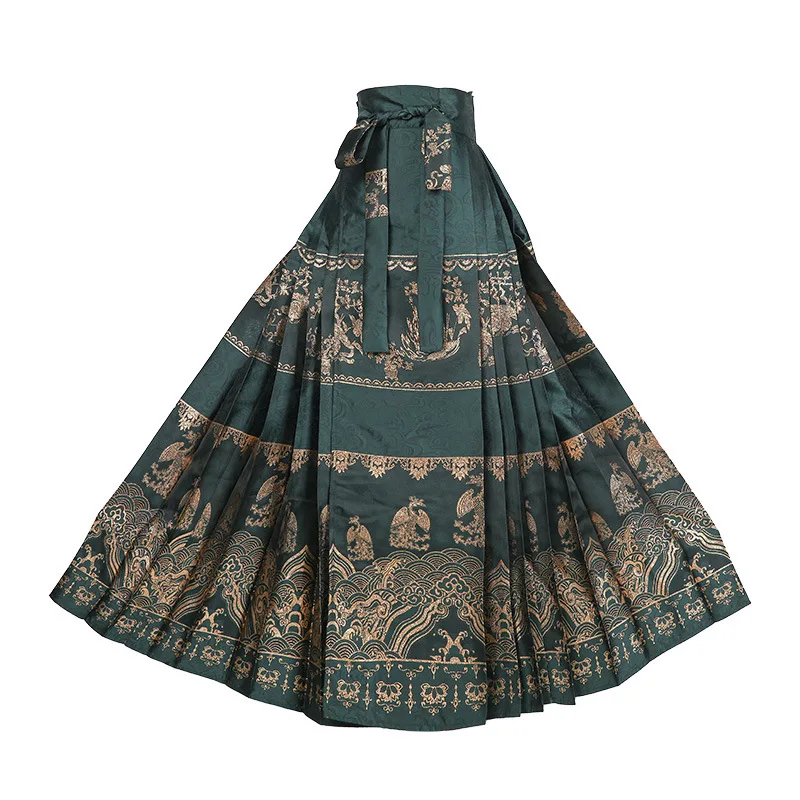 Оригинальный женский халат YF43 в китайском стиле ханьфу с круглым вырезом тканая