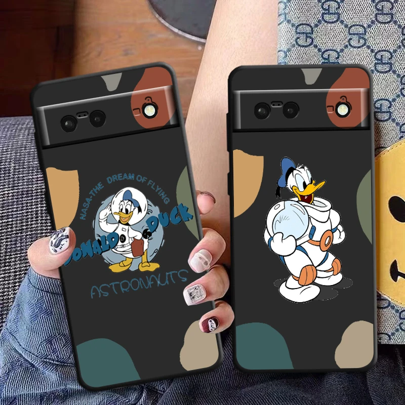 

Disney Donald Duck astronaut For Google Phone Case Pixel 7 6 Pro 6A 5A 5 Motorola G8 E7 Power Play Plus 5G Black Soft Cover