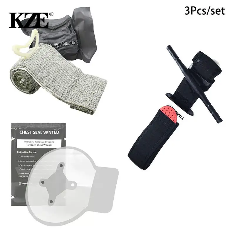 

Bandage Wound Rescue Tourniquet Pouch Duty Belt Loop Survival Emergency Trauma Sticker Chest Seal Vented First Aid Patch Outdoor