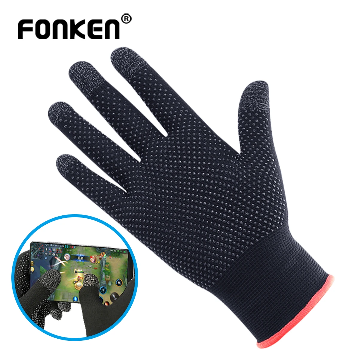 2pcs Gloves Sweat Proof Non-Scratch Sensitive Touch Screen Gaming Finger Thumb Sleeve Gloves For PUBG Hand Cover Game Controller