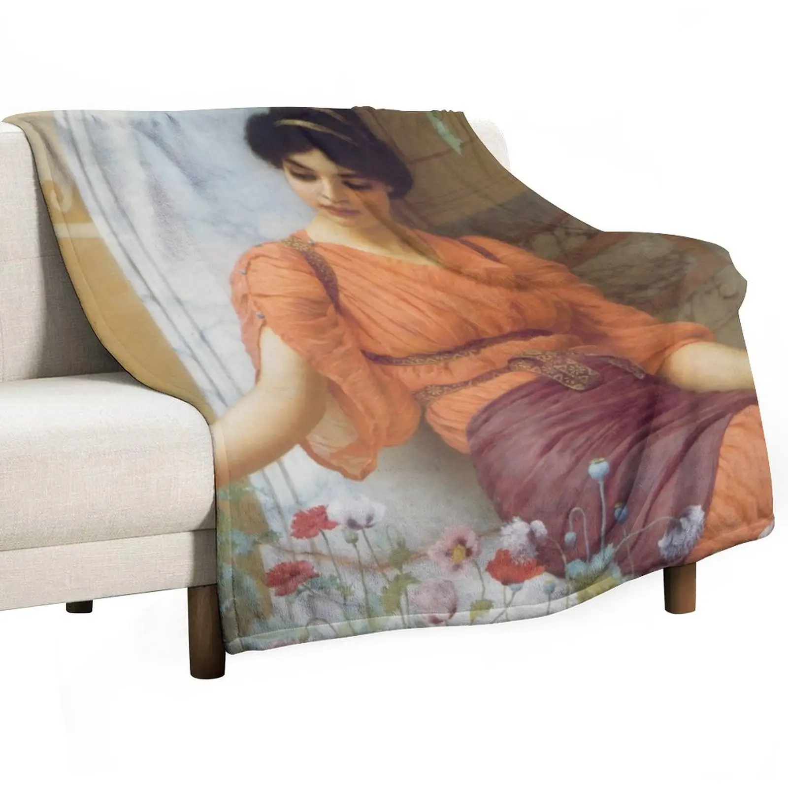 Летнее покрывало с изображением цветов John William Godward покрывала для кровати дивана