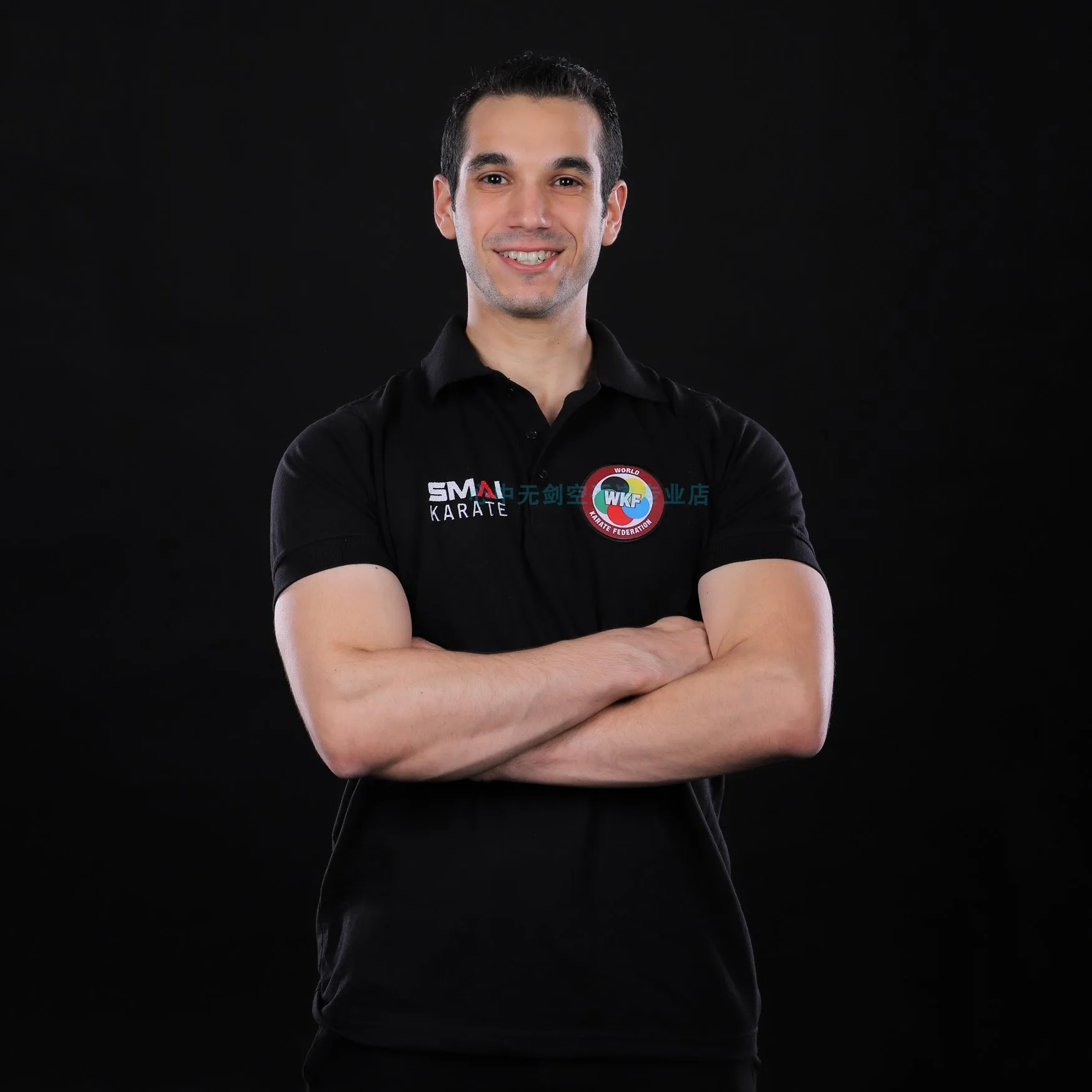 Фото WKF футболка SMAI новая хлопковая Футболка WKF сертифицированная классическая черная футболка с рукавом до локтя для карате №4