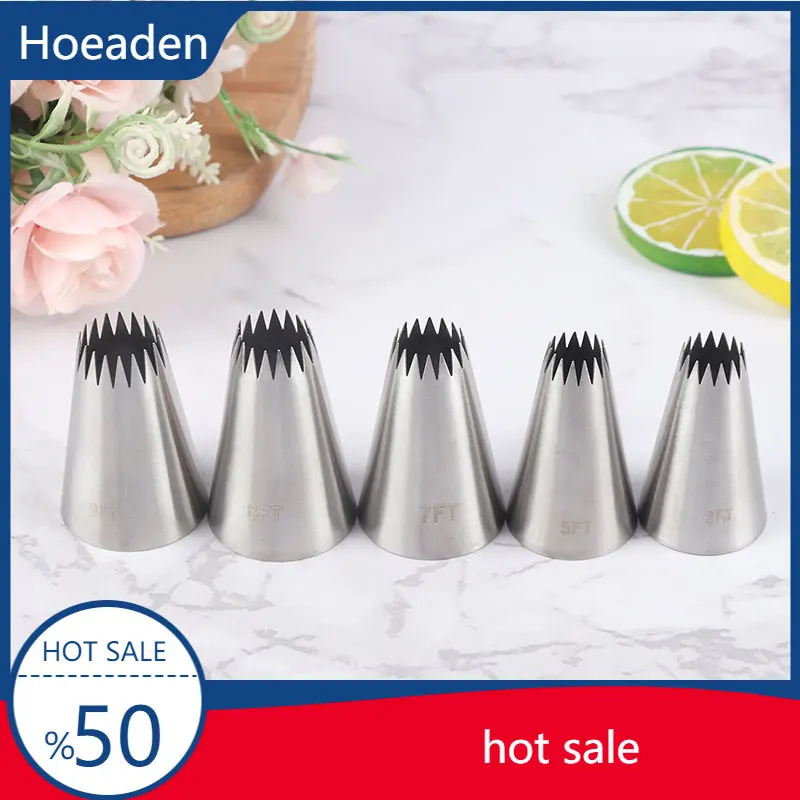 

5Pcs Cakes Decoration Set Cookies Supplies Icing Piping Pastry Nozzle Decor