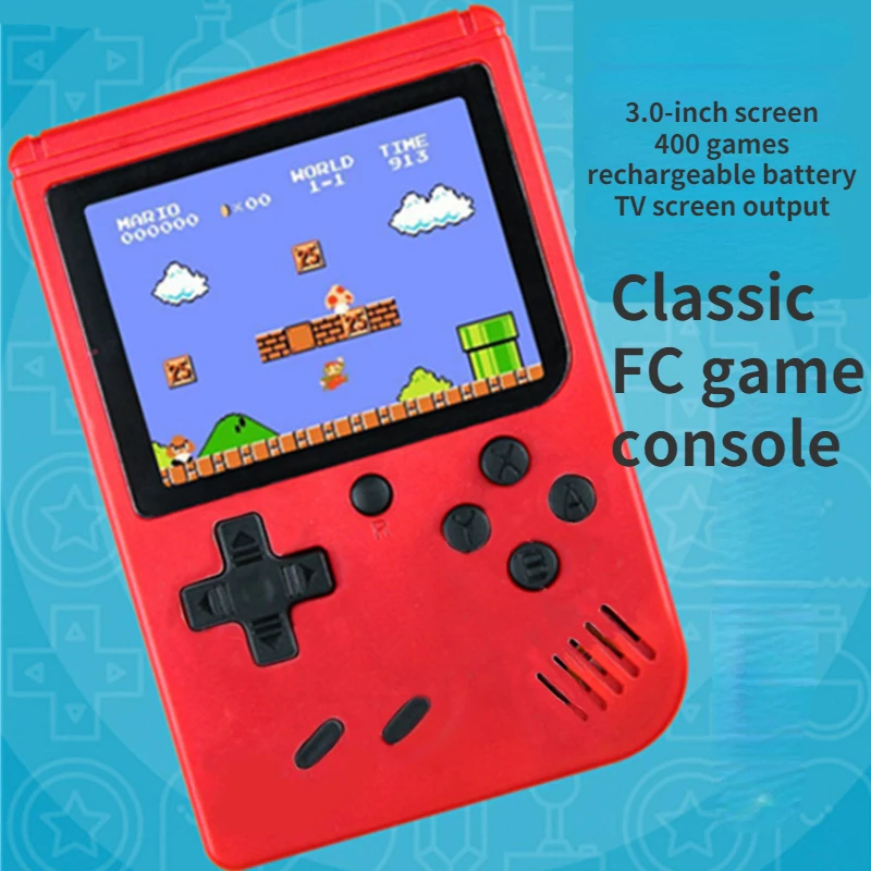 

Super Mario Portable Video Game Console 3.0 Inch Mini Handheld Connect TV Built-in Color Player with 400 Classic Games Kid Gifts