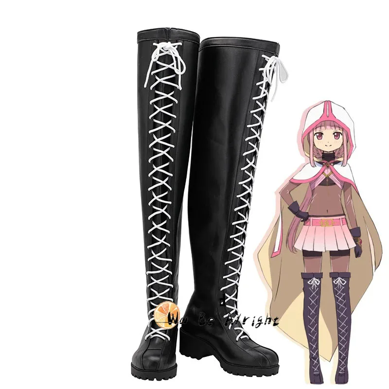 

Magia Record: Puella Magi Madoka Magica Side Story Tamaki Iroha Anime Cosplay Shoes High Heel Black Boots Custom Made