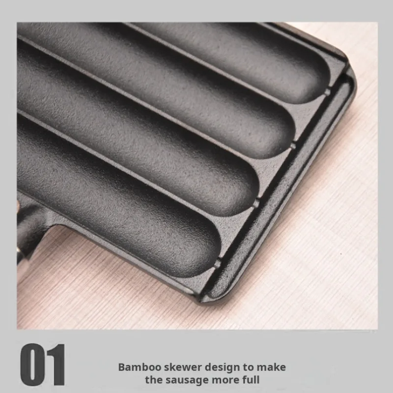 Удобная чугунная сковорода-гриль для сосисок