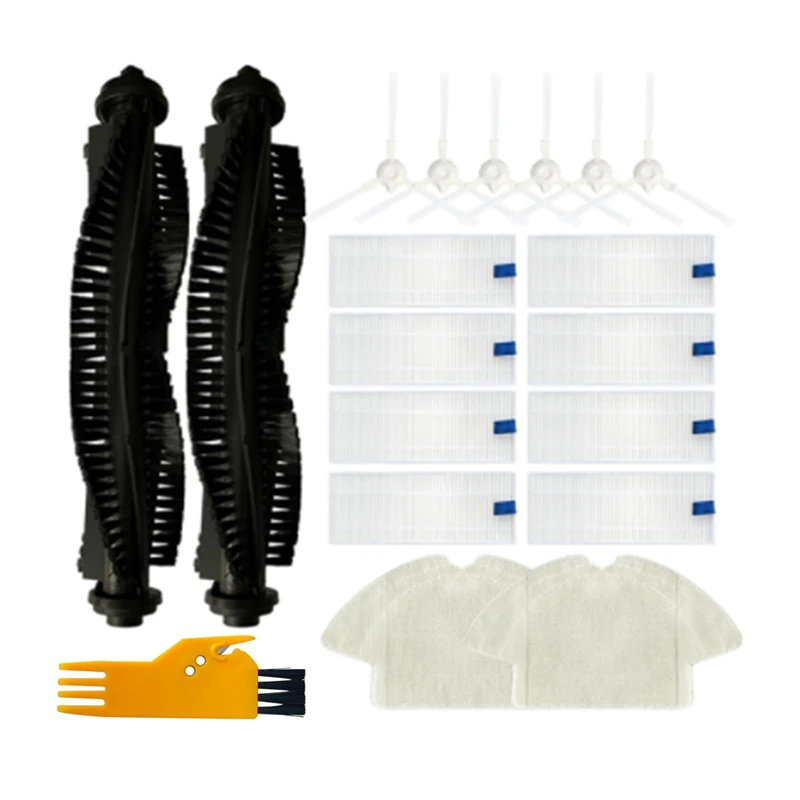 

Main Brush Side Brushes Hepa Filter Mop Cloth Replacement Kit For Qihoo 360 S6 Robot Vacuum Cleaner Replacements Parts
