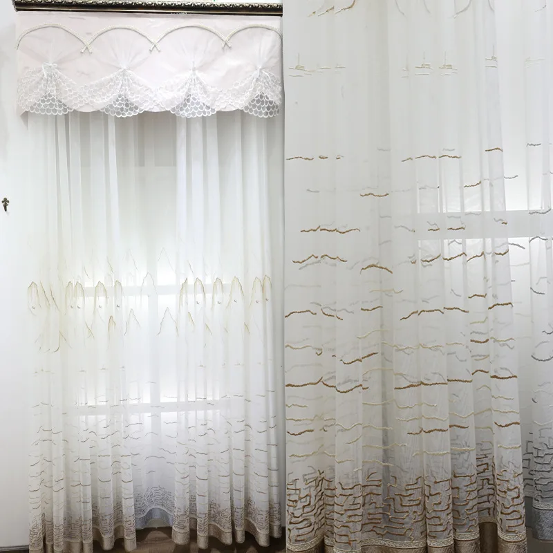 

Customized Tulle Curtains for Living Room Bedroom Window Sheer Curtain Tulle Chinese Style Embroidered Window Screen Tulle