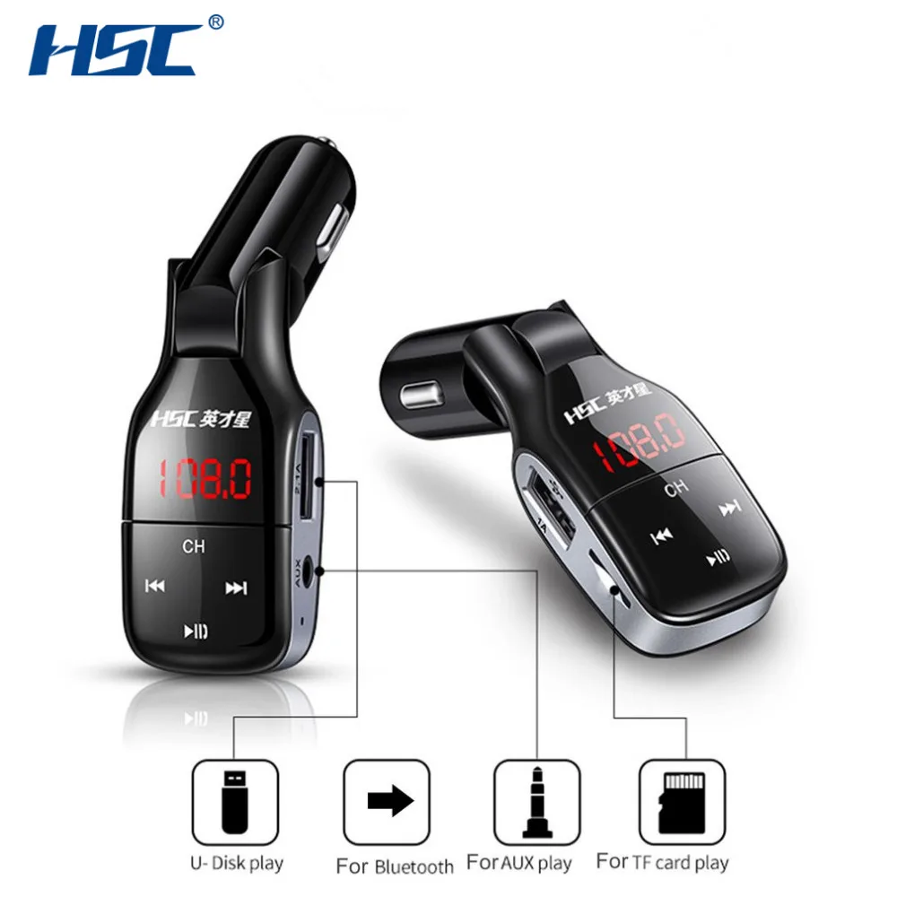 

HSC YC37 Dual USB 3.1A Car Charger bluetooth-compatible MP3 Player Fast Charge Support for TF Card U-Disk Smart Charge Strong