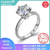 yanhui with 18krgp stamp 18k whiteyellowrose gold color ring solitaire 2 0ct lab diamond wedding band silver rings christmas