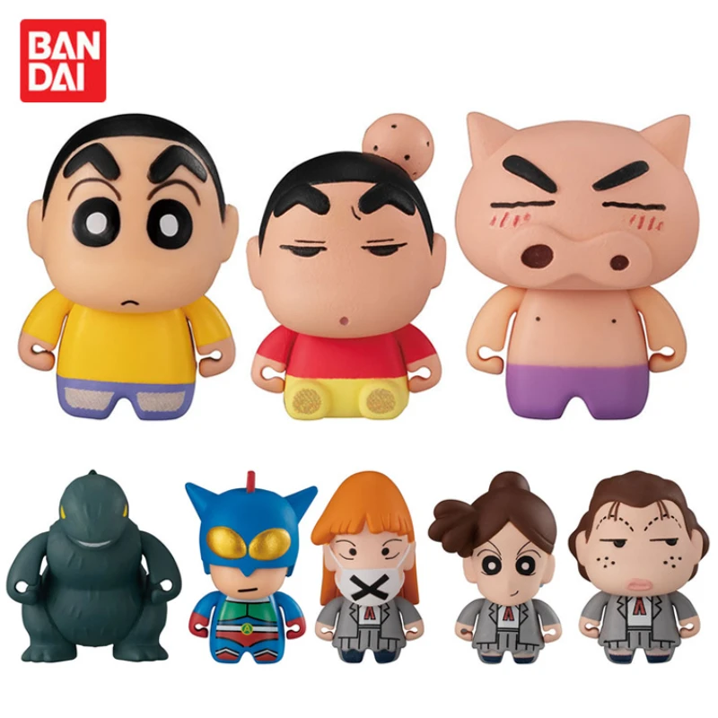 

bandai Crayon Shin-chan Small collectible doll series5 Shinnosuke Nohara BURIBURI ZAEMON action figure model kids gift anime
