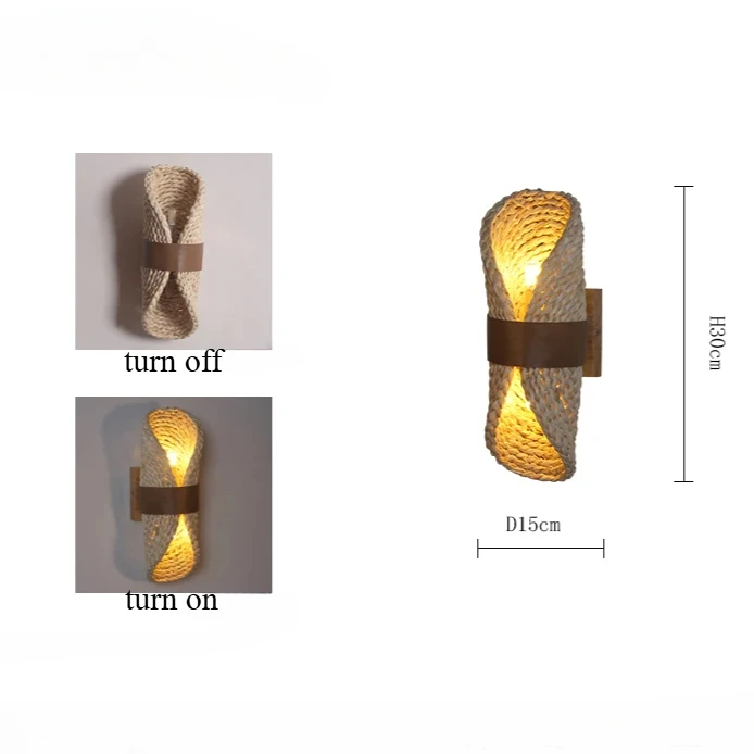 Настенные светильники Winfordo из ротанга