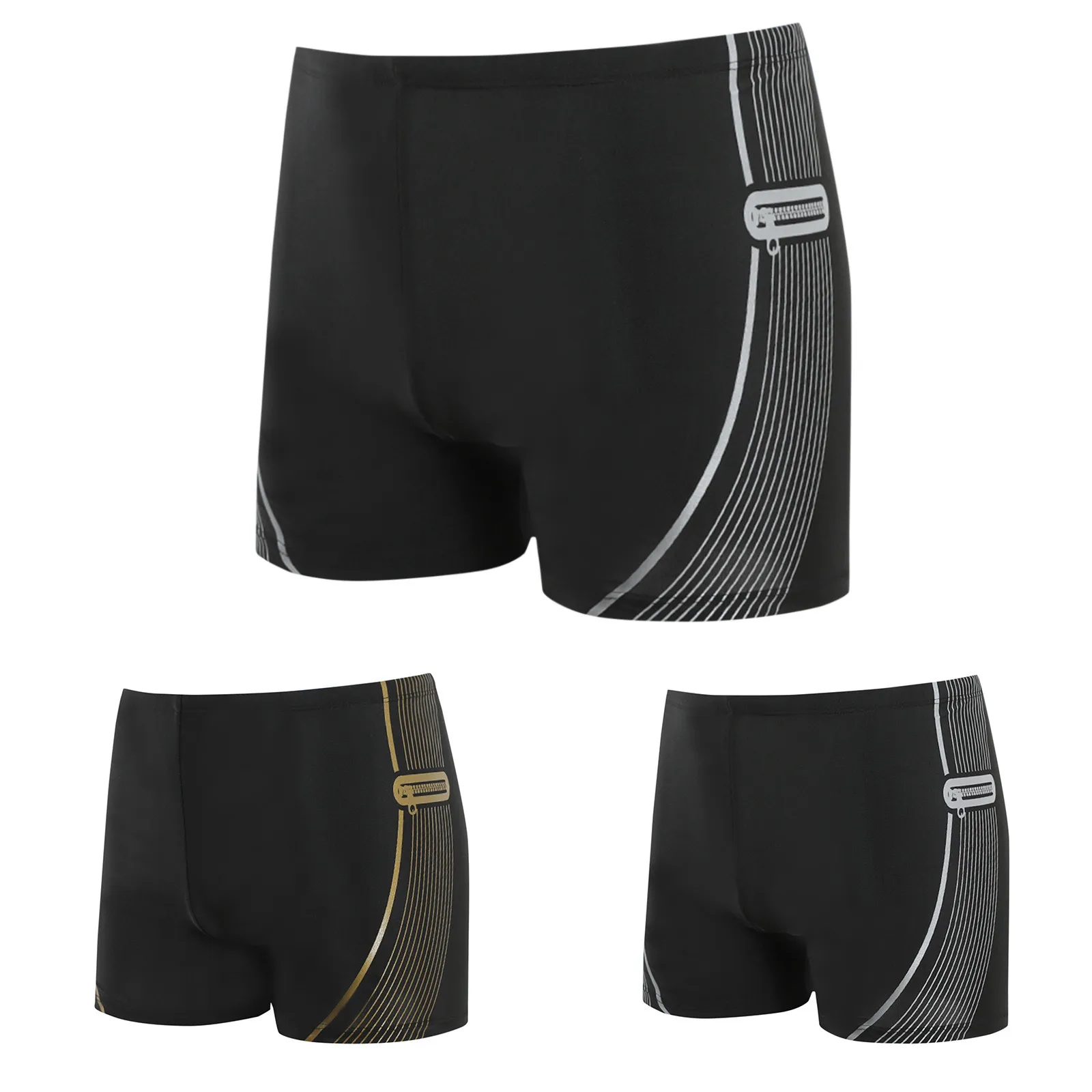 

Briefs Printing Built-In Sexy Beam Breathable Men's Nylon Swimming Line Trunks Men's swimwear