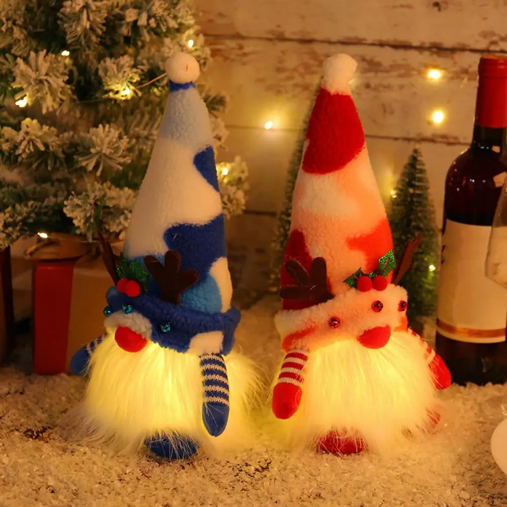 

Праздничная фигурка гнома, праздничная Рождественская яркая плюшевая шляпа, лось, рог, ягоды, теплое Рождественское украшение, подарок, праздник