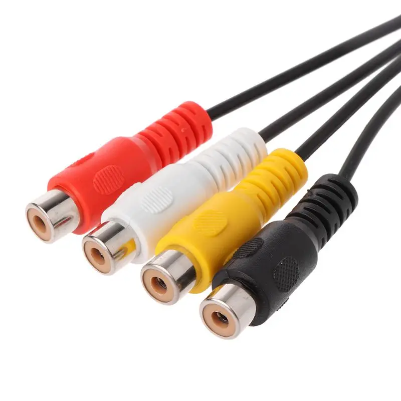 30 см 5-контактный штекер Din с 4 гнездами RCA Phono Аудиокабель Проводной шнур Conne