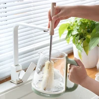 couner bottle cleaning brush wooden cup brush long handle vase wineglass bottle scrubber cleaning brush kitchen cleaning tools