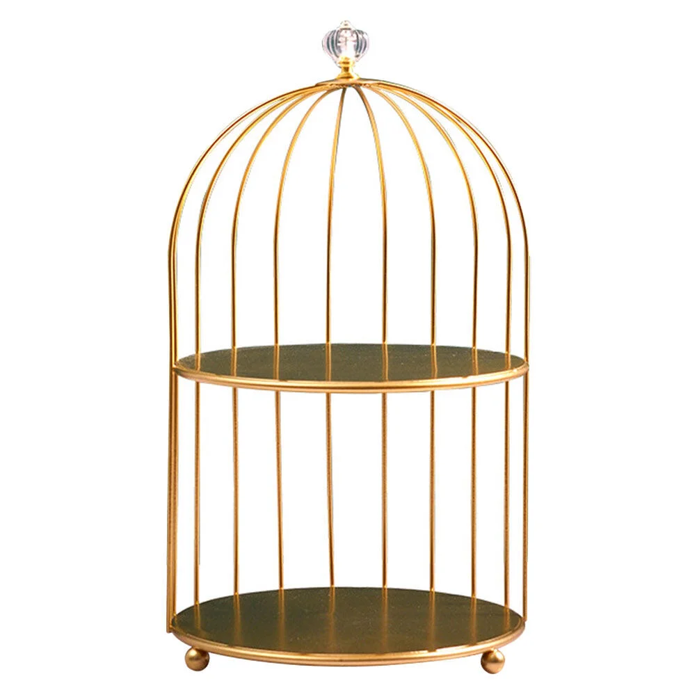 

Bird Cage Storage Rack Exquisite Makeup Stand Birdcage Shape Nordic Style Cosmetics Perfume Organizer Tray