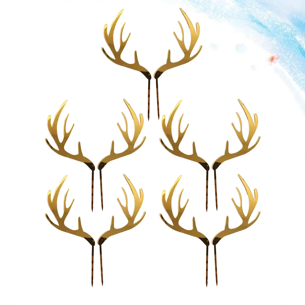 

Christmas Cupcaketoppers Wedding Decoration Picks Deer Cakes Party Antler Rustic Reindeer Holiday Dessert Xmas Birthdaysupplies