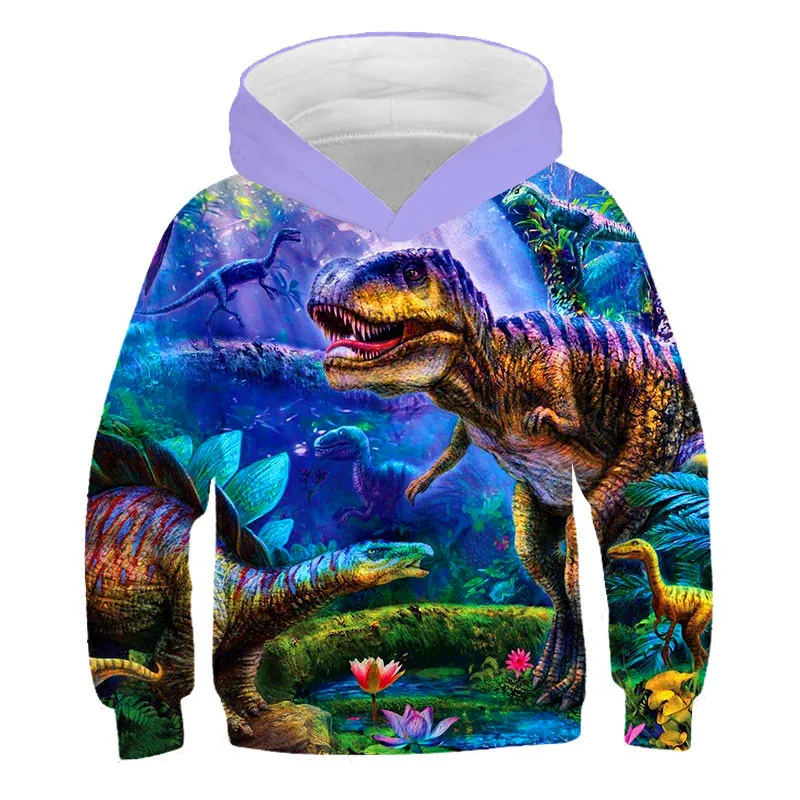 Children Winter Dinosaur animals Hooded Sweatshirts Hot Selling Clothes Kids Pullovers Tops Teen Boy Dinosaur Clothes 4 -14 year