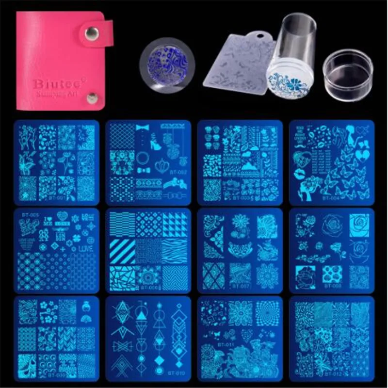 

1 Sets Nail Art Templates Stamping Plate Image Flower Butterfly Snowflake Geometry Lace Nail Polish Print Stamper Scrapper Tool