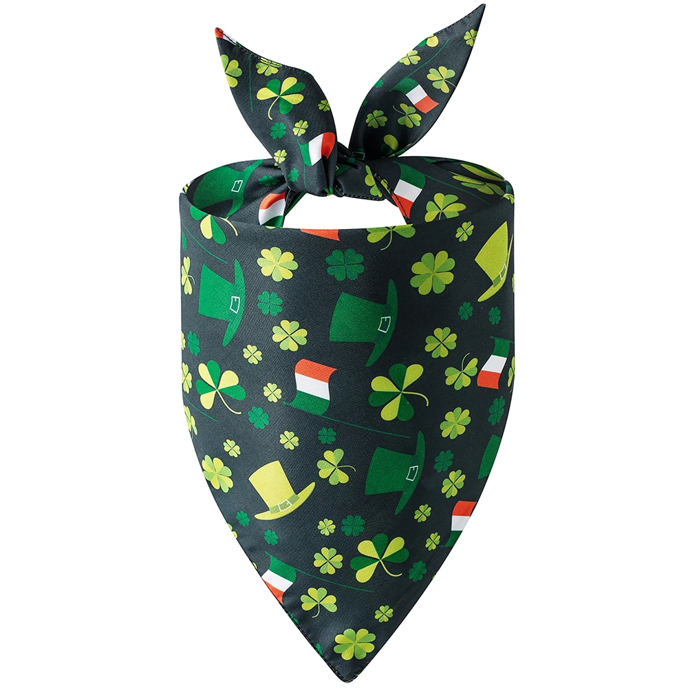 Sucado St. Patrick's Day Dog Bandana Reversible Triangle Bibs Scarf Accessories for Dogs Cats Pets Animals Holiday Bandanas Pet