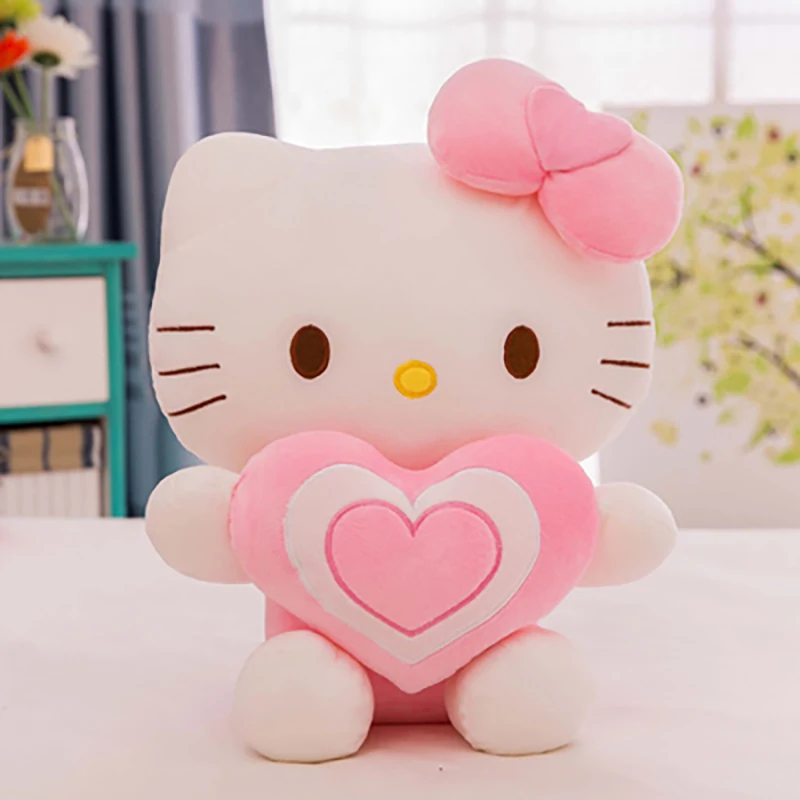

Милые плюшевые игрушки Hello Kitty, 30 см, мультяшный Кот КТ, мягкие плюшевые куклы, милое украшение комнаты для девочек, подарок на день рождения