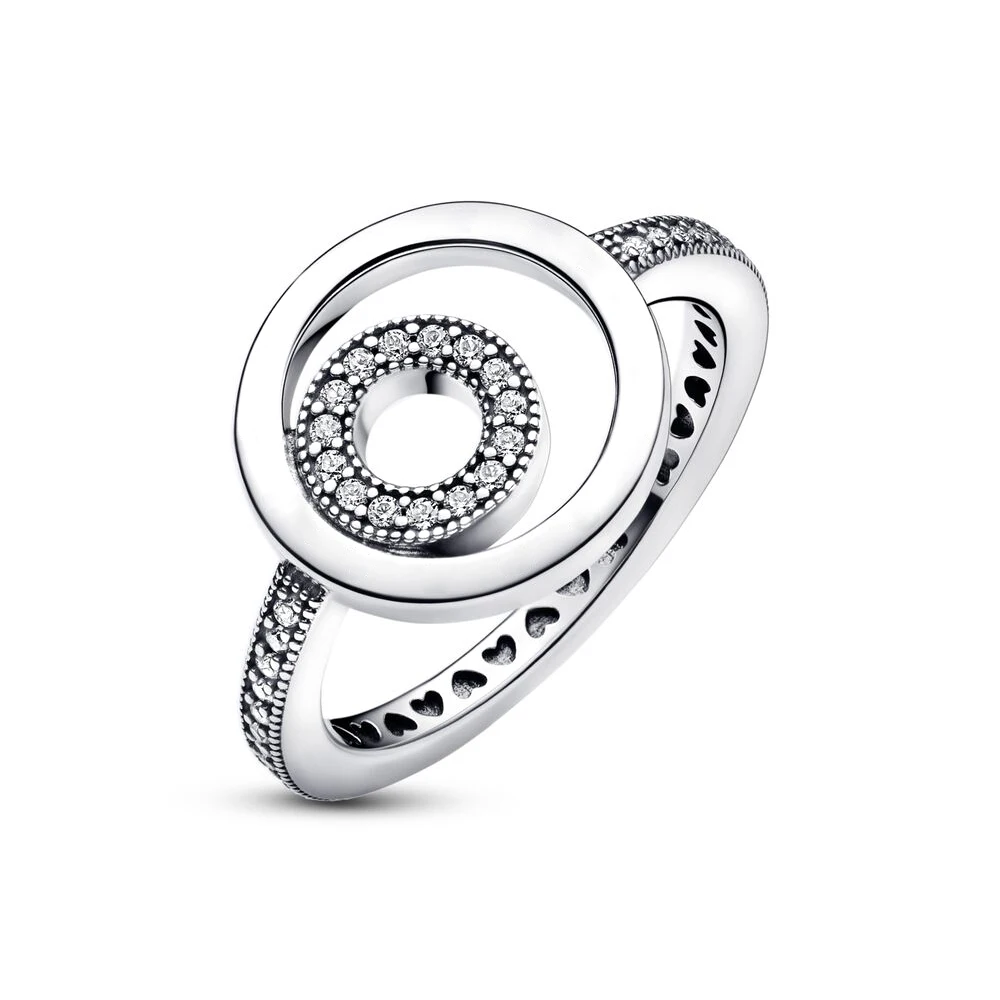 Pandora-Bague Pavé de Cowcles avec Logo ChimSignature pour Femme, Bagues en Diamant, Bijoux en Argent 925, Cadeau observateur, Mode de Luxe, Nouveau 2