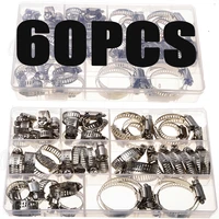 5060pcs 8mm 38mm pipe hose clamps stainless steel hoop clamp automotive fuel pipe tube clip hardware spring water plumbing