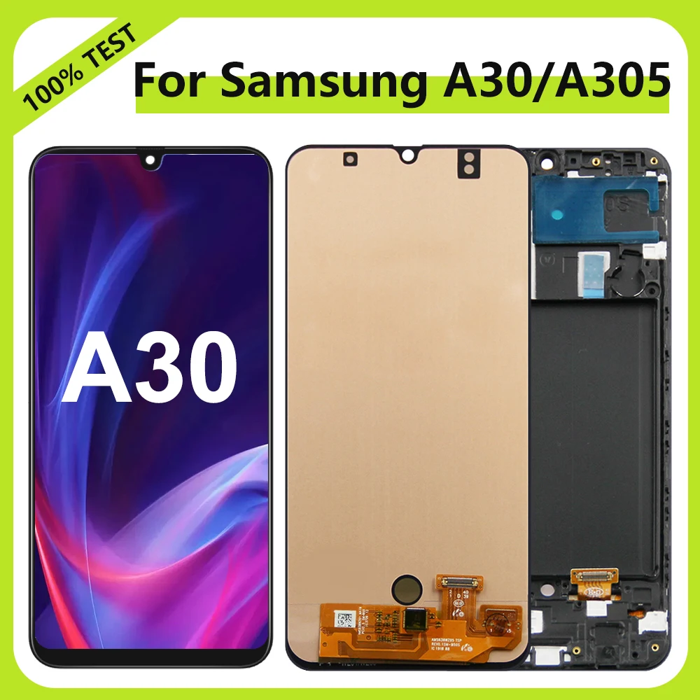 ЖК-дисплей Super AMOLED A30 6 4 ''для Samsung A305F A305G A305N A305YN сенсорный экран дигитайзер в