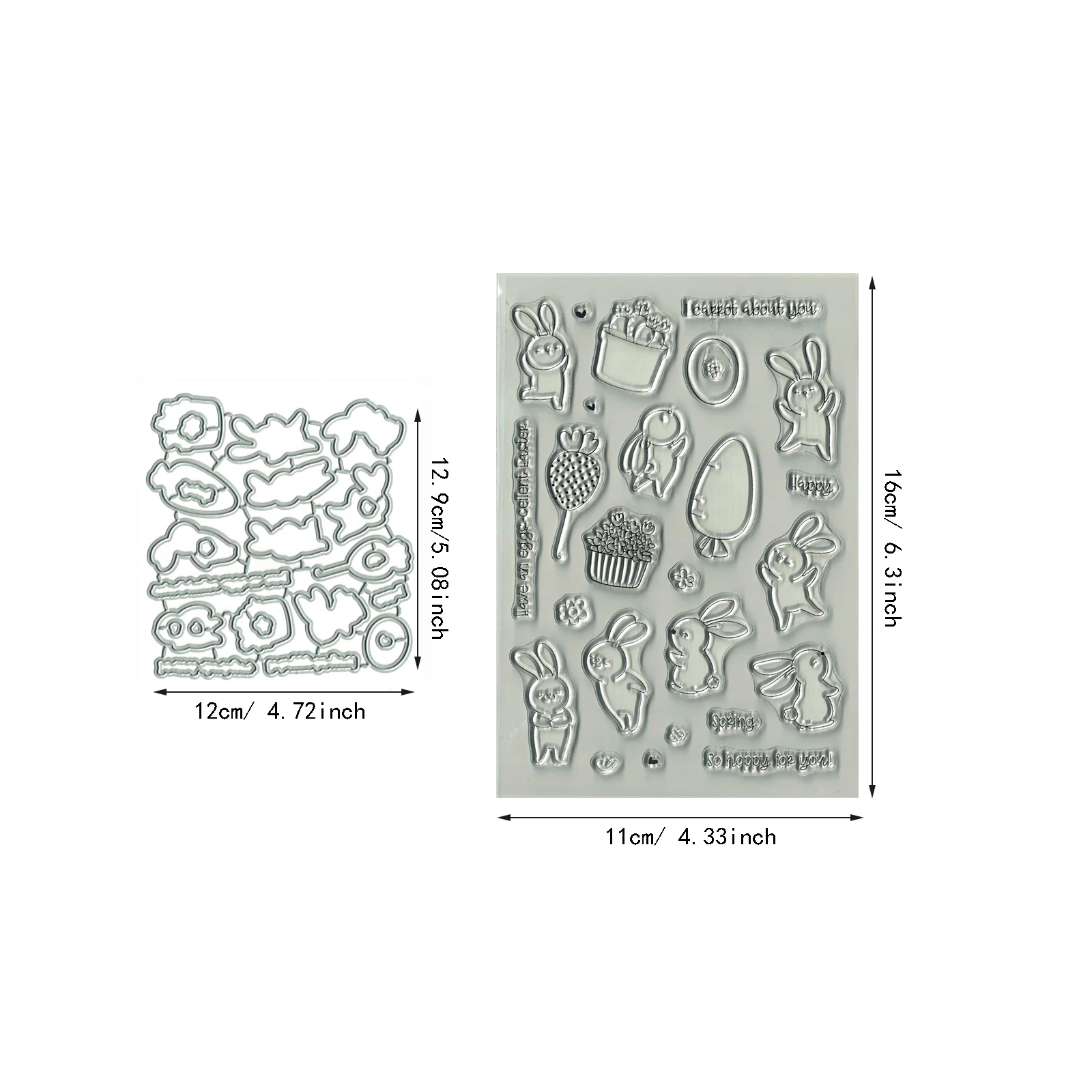 

Весенние кролики, металлические Вырубные штампы и прозрачный штамп для детской отделки, ручная работа, вырезанные штампы