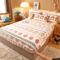 children autumn winter mattress cover thick flannel all inclusive non slip fixed bed sheet kids fleece bedspread patterns